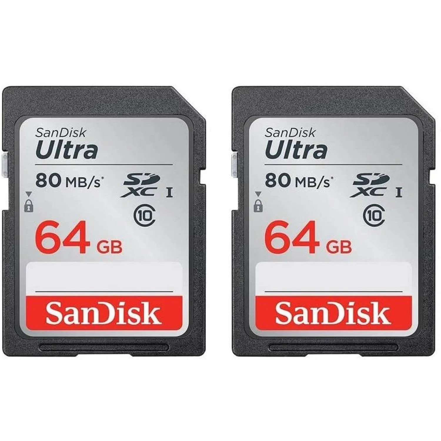 SanDisk Ultra 64gb SDHC UHS-I Class 10 Memory Card (2 Pack)