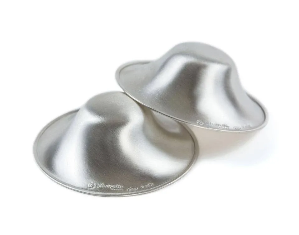 the Original Silver Nursing Cups, s Metal Nipple Covers for Breastfeeding, Nursi