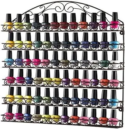 Home-it Nail Polish Rack Nail Polish Organizer Holds up to 102 Bottles Metal ...