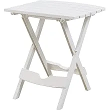 Adams Manufacturing Quik Fold Patio Side Table, Resin, White