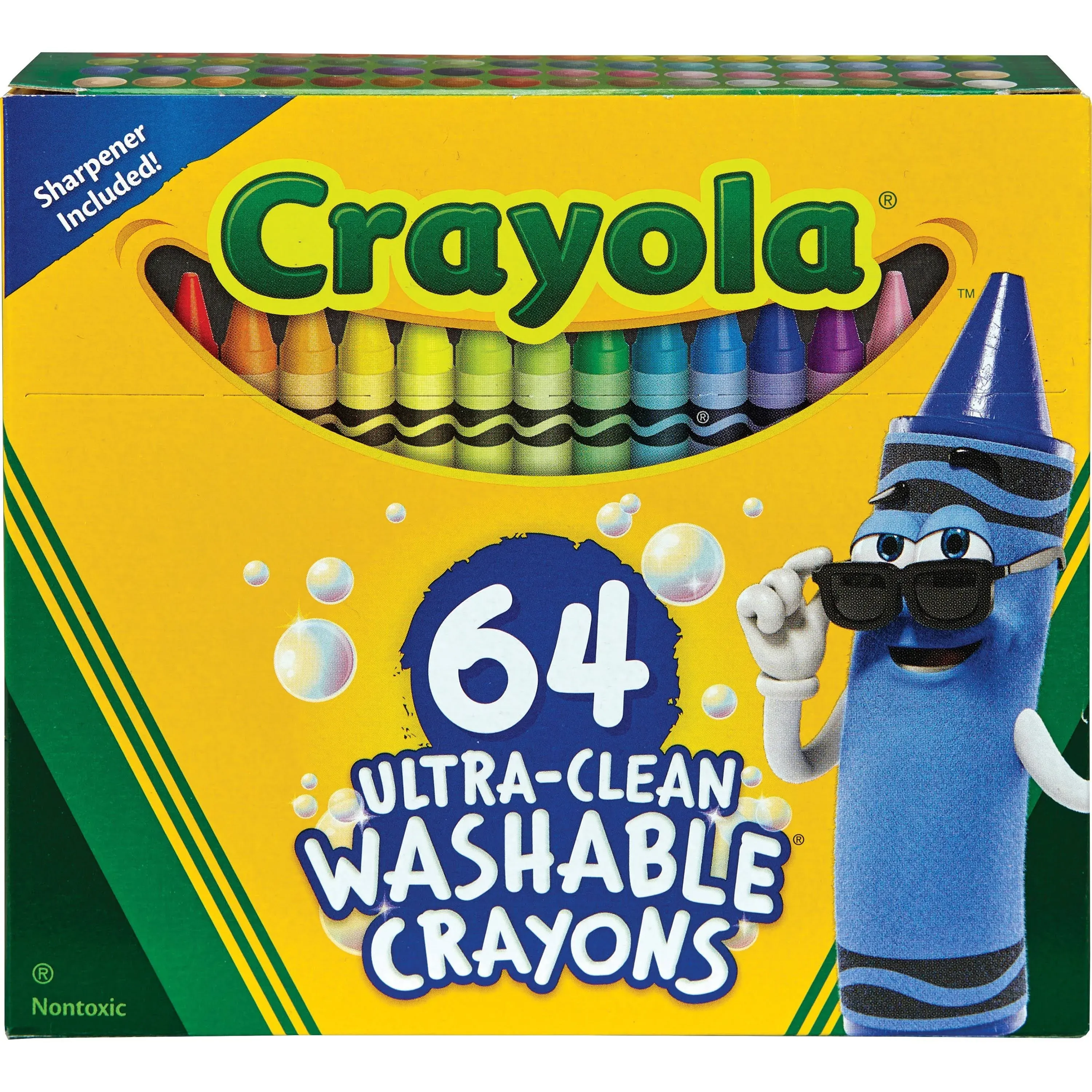 Crayola Washable Crayons - 64 Count (2 Boxes), Bulk Crayons for Kids, Crayon Set, Holiday Gift for Kids, Stocking Stuffer, Ages 3+ [Amazon Exclusive]