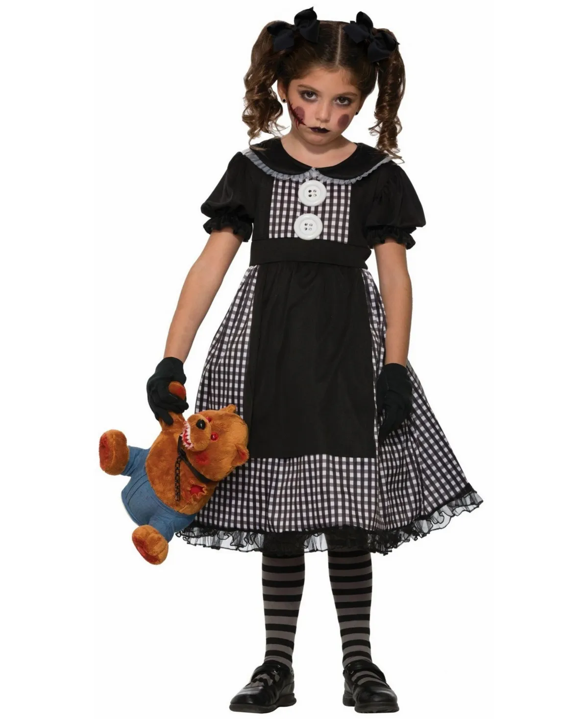 "Big Girl's Child Dark Rag Doll Costume"