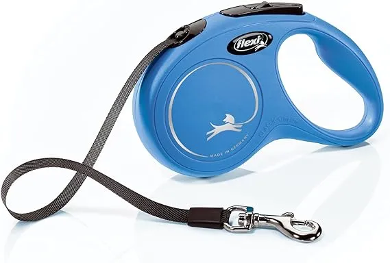 Flexi New Classic Retractable Dog Leash (Tape), 16 ft, Small, Blue