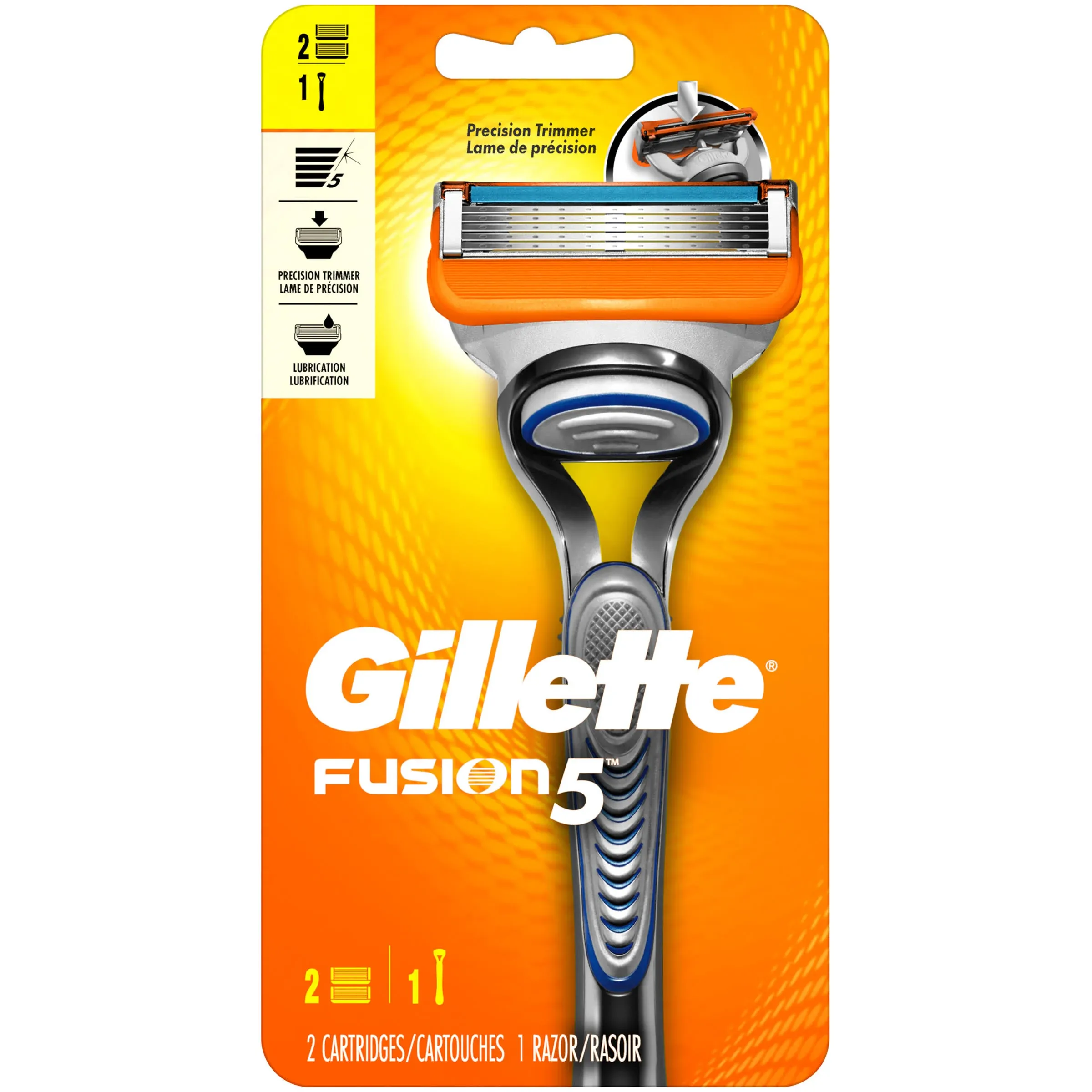 Gillette Fusion5, 1 Razor+ 2 Cartridges  New Sealed Package