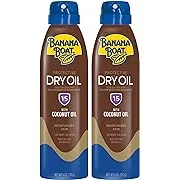 Banana Boat Deep Tanning Oil Sunscreen with Coconut Oil, Broad Spectrum Spray, SPF 15, 6oz. - Twin Pack