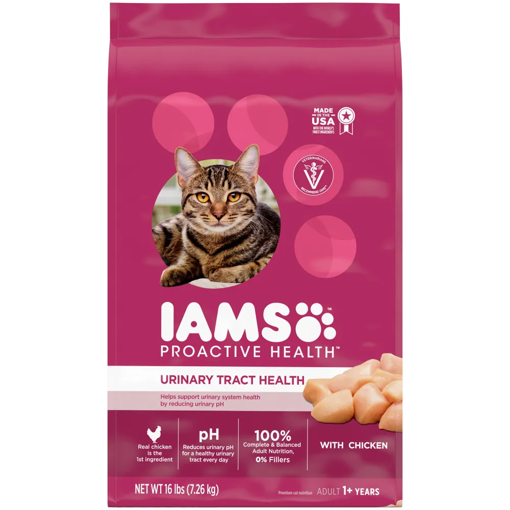 IAMS PROACTIVE HEALTH Adult Urinary Tract Health Dry Cat Food with Chicken, 7 lb. Bag