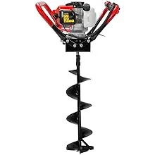 XtremepowerUS 55cc V-Type Gas-Powered Ice Post Hole Digger 2 Stroke EPA Motor Digging Bit (Include 8" Ice Auger Bit)