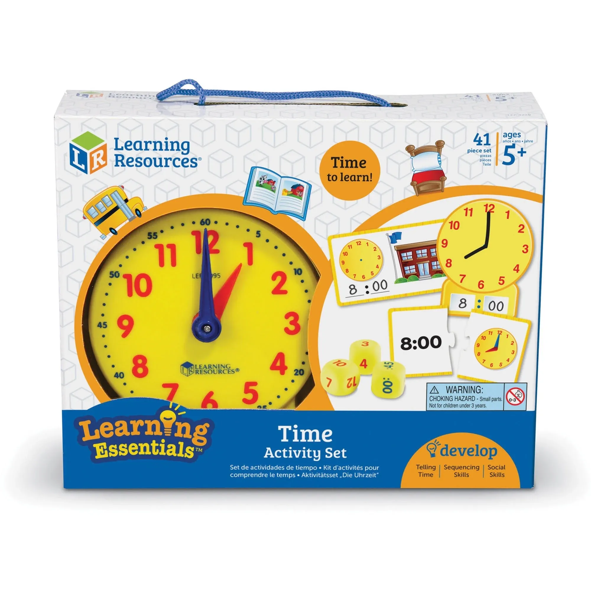 Learning Resources Time Activity Set - 41 Pieces, Kindergartner Learning Activities for Boys and Girls Ages 5+