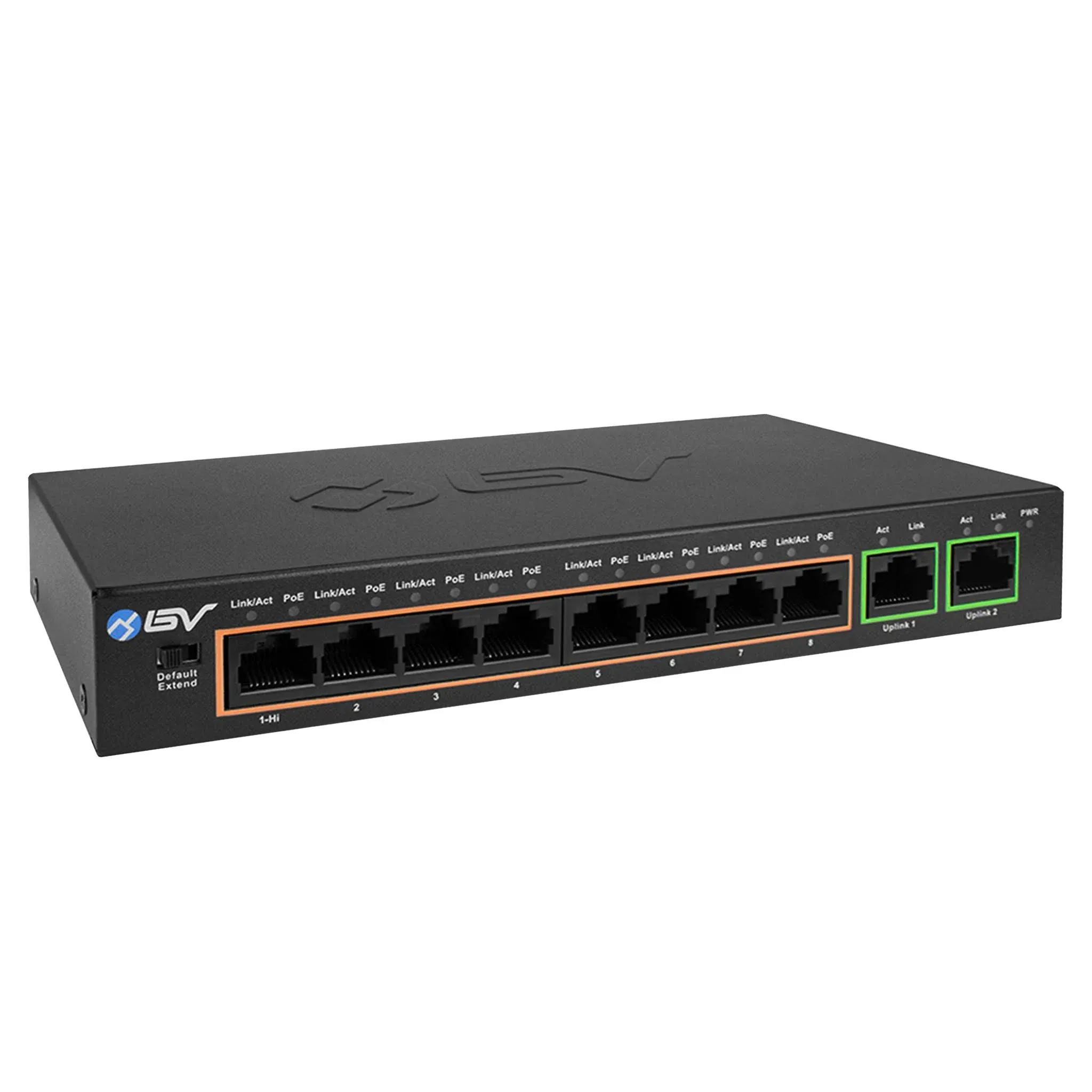 BV-Tech 8-Port PoE Switch with 2 Gigabit Uplink Ports – 96W High-Power Budget...