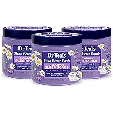 Dr Teal's Shea Sugar Body Scrub, Melatonin with Essential Oils, 19oz (Pack of 3) (Packaging May Vary)