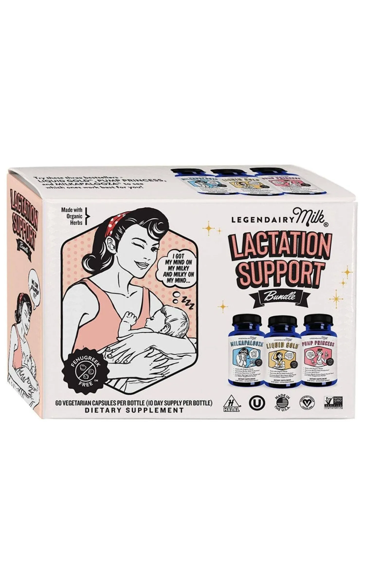 Legendairy Milk Lactation Support Bundle – 3 bottles (60 capsules each)