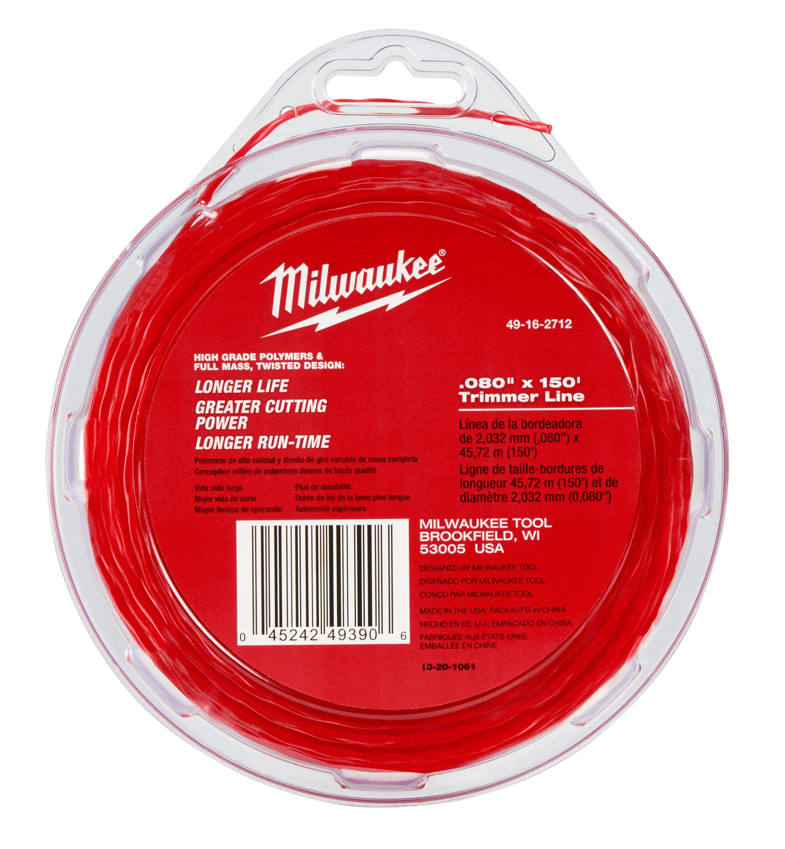 Milwaukee .080 In. X 150 Ft. Trimmer Line