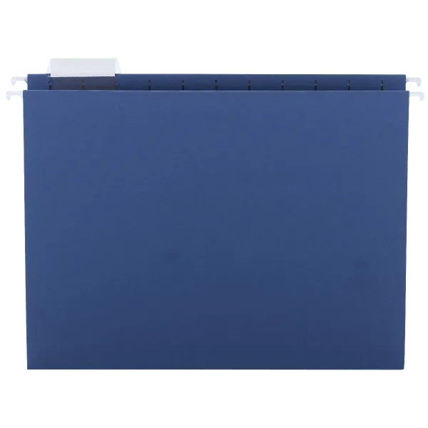 Smead Letter 1/5 Tab Hanging File Folders, Navy, 25/Box (64057)