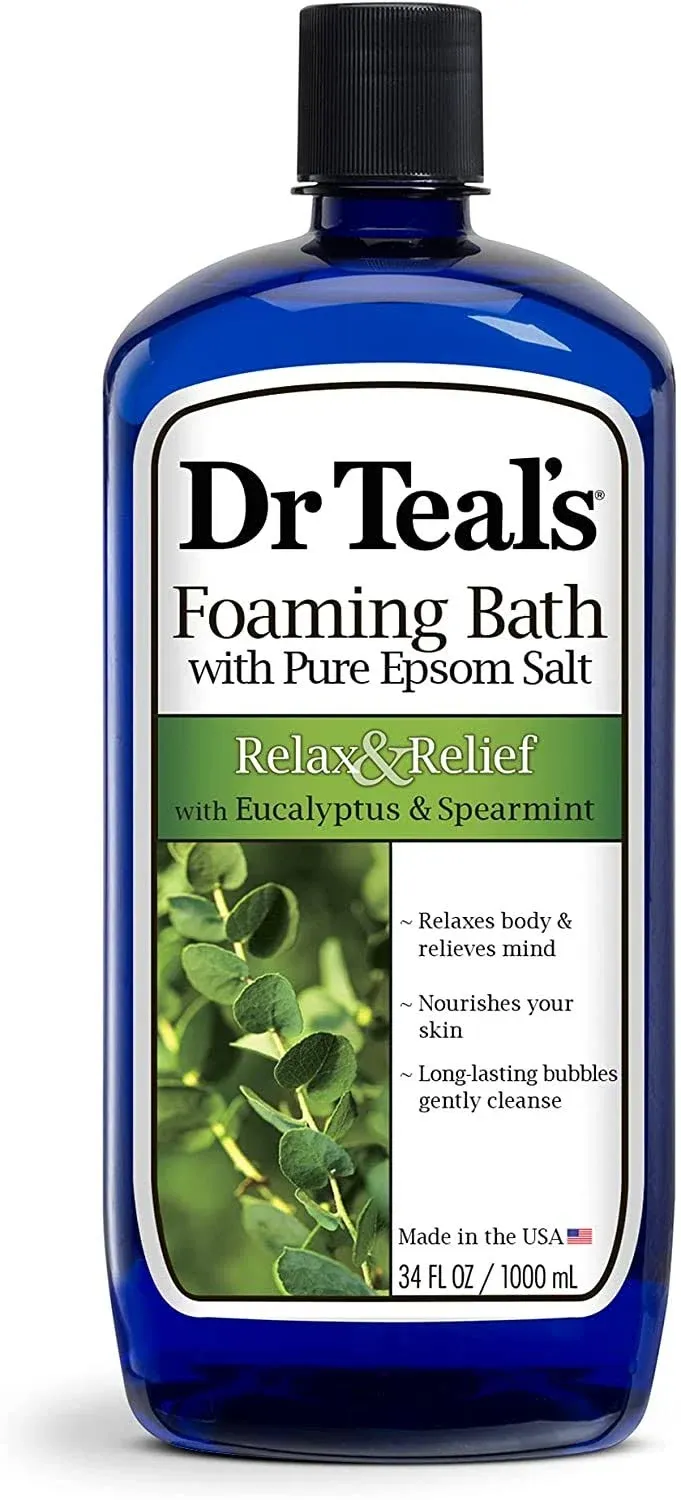 Dr Teal&#039;s Foaming Bath (Epsom Salt), Eucalyptus Spearmint, 34 Fluid Ounce