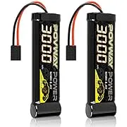 POVWAY 8.4V 3000mAh RC NiMH Battery with TR Plug for RC Car Losi Associated HPI ...