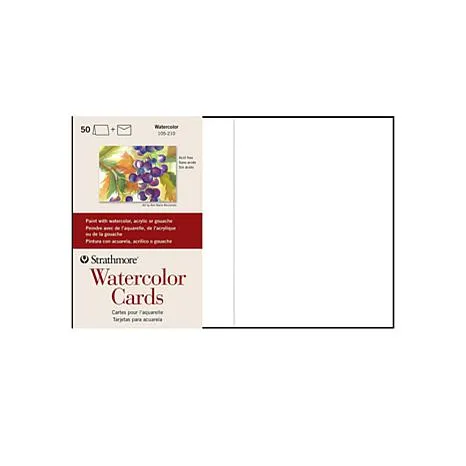 Strathmore Cards & Envelopes 5"X6.875" 50 Pkg Watercolor