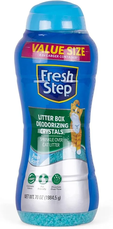 Fresh Step Cat Litter Crystals In Fresh Scent | Cat Litter Box Deodorizer | Comb