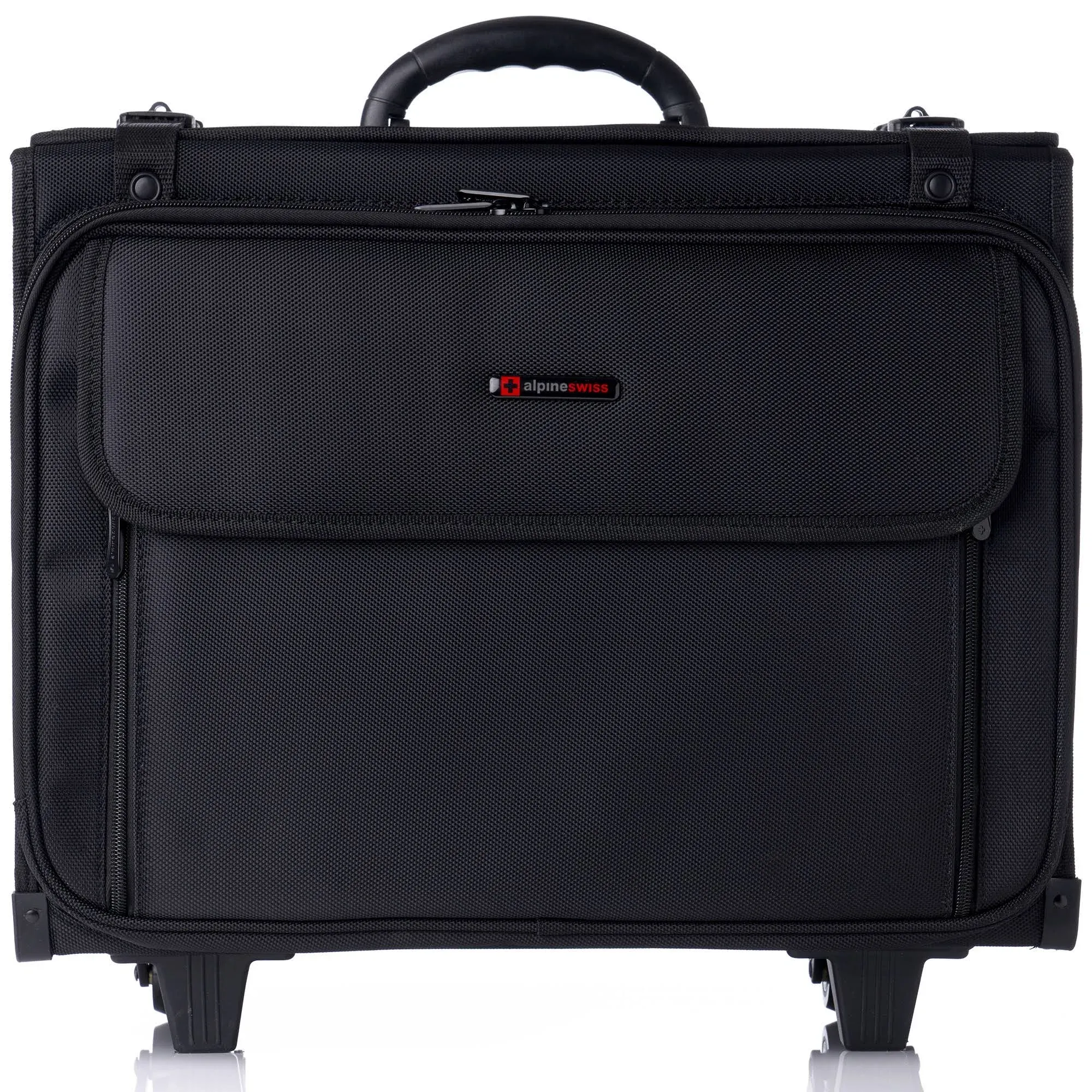 Alpine Swiss Rolling 17" Laptop Briefcase on Wheels Attache Lawyers Case Legal Size