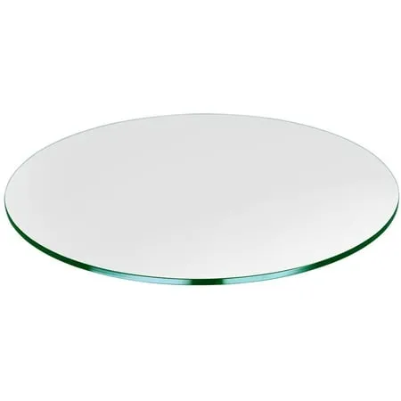 24 Round Glass Table Top - Tempered - 1/4 Thick- Flat Polished - By Dulles Glass