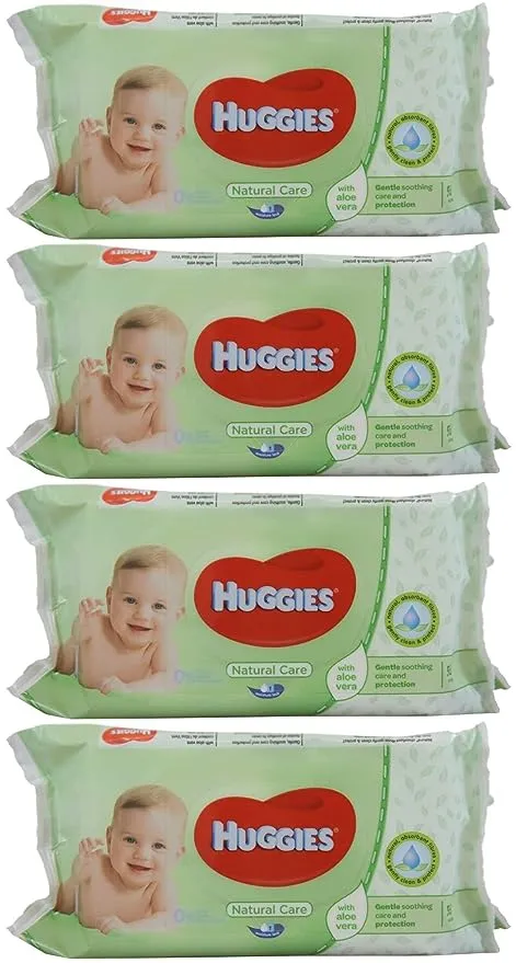 Huggies Baby Wipes Natural Care with Aloe Vera 56 Count (Pack of 4)