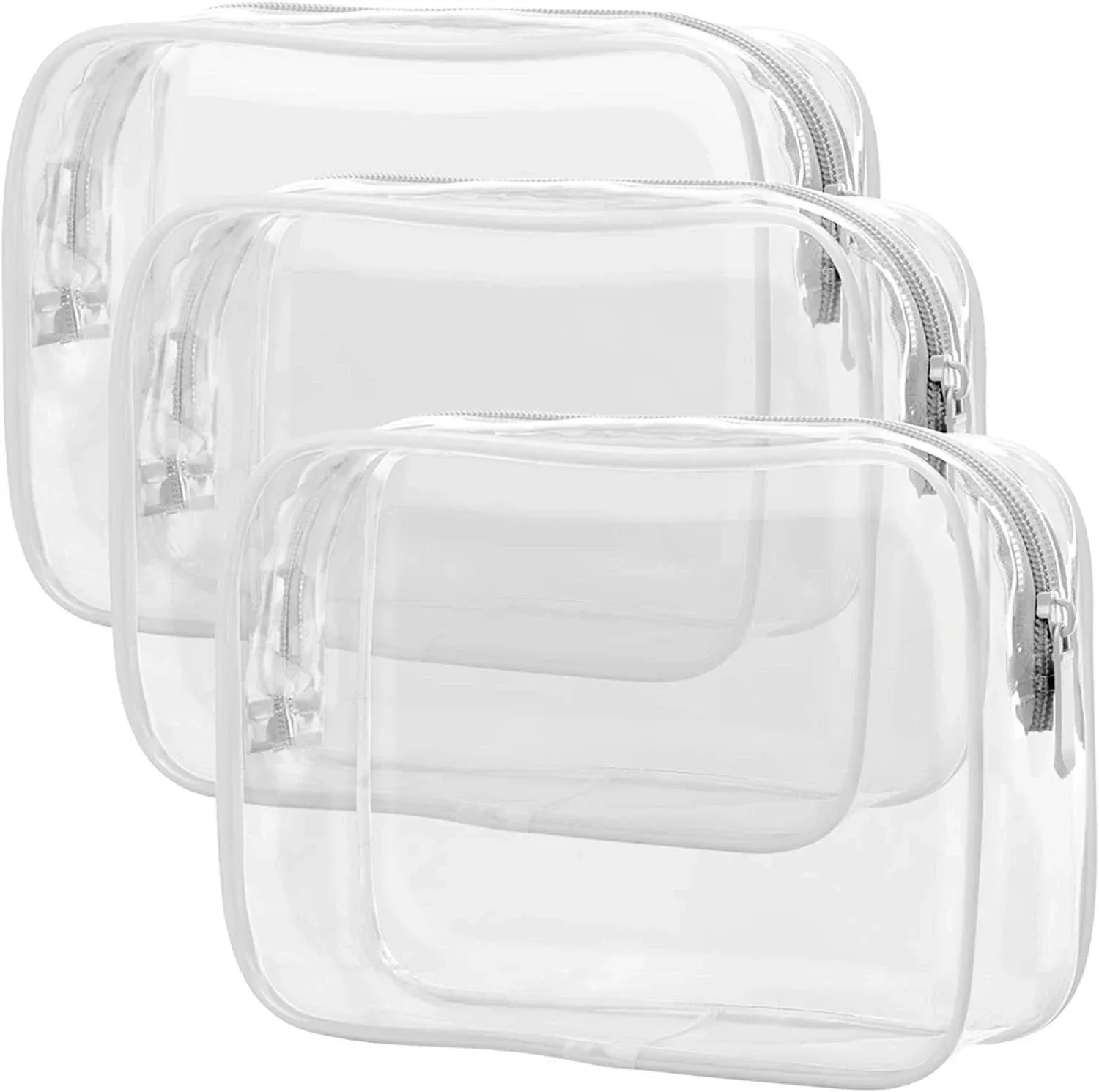 Clear Toiletry Bag, Packism 3 Pack TSA Approved Toiletry Bag Quart Size Bag ...