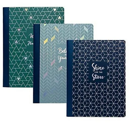 Pukka Pad Metallic Jotta Professional Notebooks 8.5" x 11" College Ruled 100 Sheets Green 3/Pack