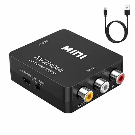 ABLEWE RCA to Hdmi,av to HDMI Converter, 1080p Mini RCA Composite CVBS Video Audio Converter Adapter Supporting PAL/NTSC for Tv/pc/ PS3/ STB/Xbox