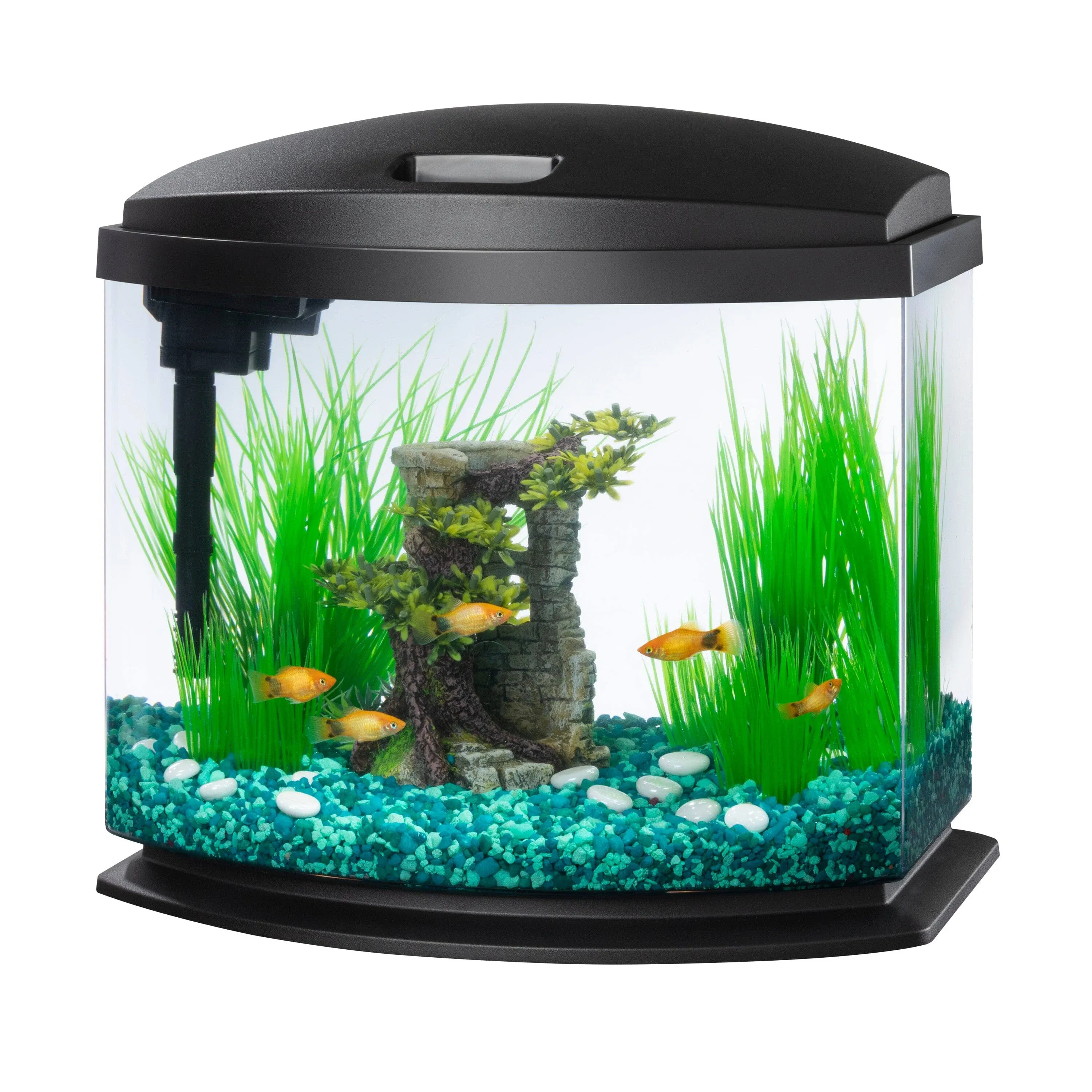 Aqueon LED MiniBow Aquarium Kit with SmartClean Technology Black 5 Gallons