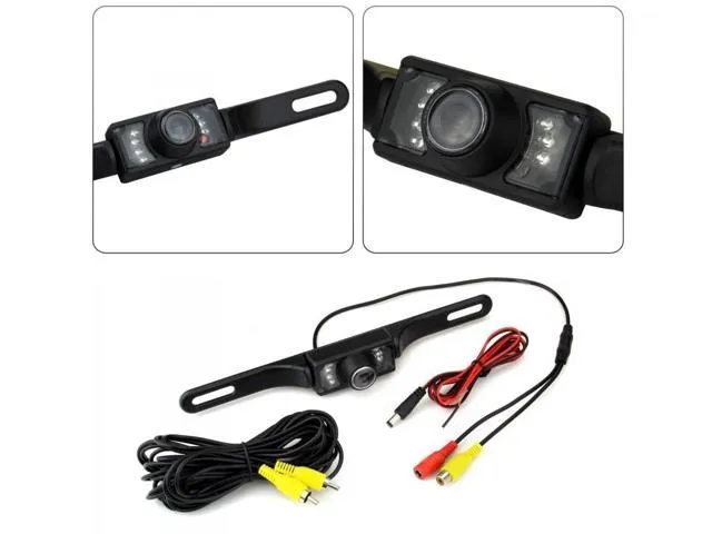 Car License Plate Mount Rear View Camera Backup Parking Cam Waterproof Night Vision 7 LED CMOS