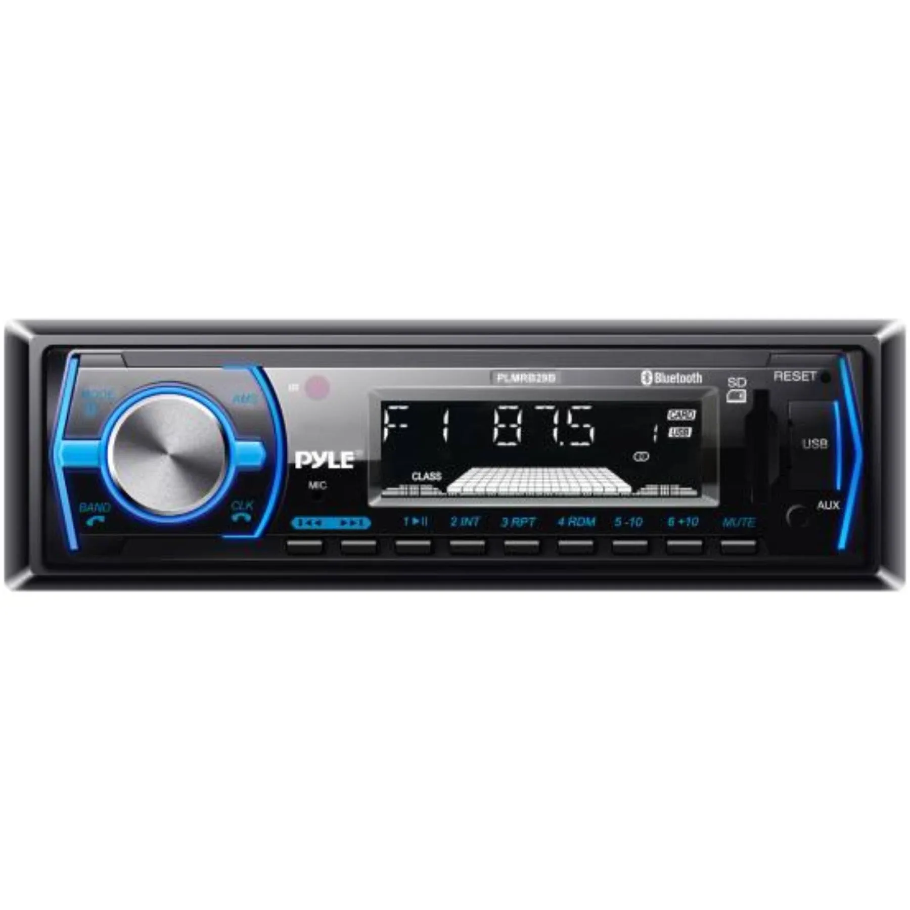 Pyle Single-DIN In-Dash Digital Marine Stereo Receiver with Bluetooth PLMRB29B