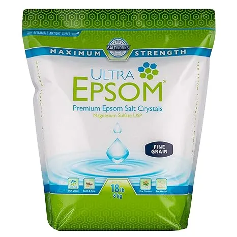 SaltWorks Ultra Epsom Bath Salt, Fine Grain, Unscented, 18 Pound BagSaltWorks Ultra Epsom Bath Salt, Fine Grain, Unscented, 18 Pound Bag