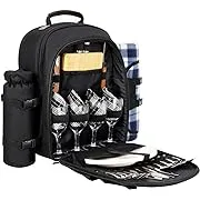 Amazing Garden Picnic Backpack Set for 4 Waterproof