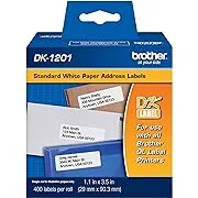 Brother Die-Cut Address Labels, White - 400 count