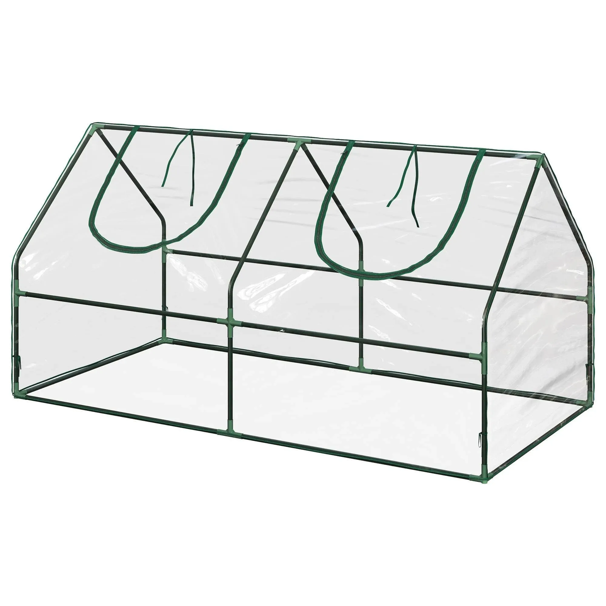 Home-Complete Greenhouse for Outdoors, Waterproof Small Outdoor Greenhouse with 2 Zippered Roll-up Window Vents, Portable Plant Cover for All-Season Gardening