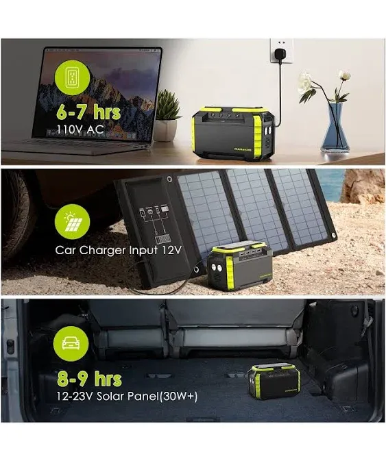 MARBERO Portable Power Station 150Wh Camping Solar Power Bank Generator Lithium Battery Power Supply