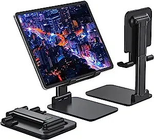 Anozer Tablet Stand Foldable & Adjustable, Portable Monitor Stand 5.55 * 3.94" Wide, Fit for iPad Holder Stand Compatible with iPad Pro 11, 12.9/for iPad 10.9; Surface Pro; Portable Monitor 4.7-15.6"