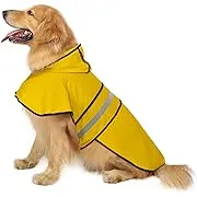 HDE Dog Raincoat Hooded Slicker Poncho for Small to X-Large Dogs and Puppies Yellow - LHDE Dog Raincoat Hooded Slicker Poncho for Small to…