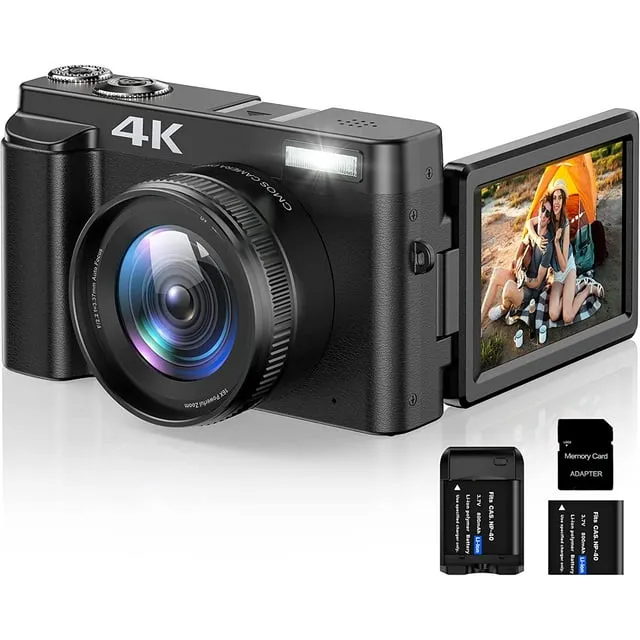 Digital Cameras 4K Camera Auto Focus 48MP Vlogging for and AntiShake Video with Viewfinder Flash Dial Brown 231006