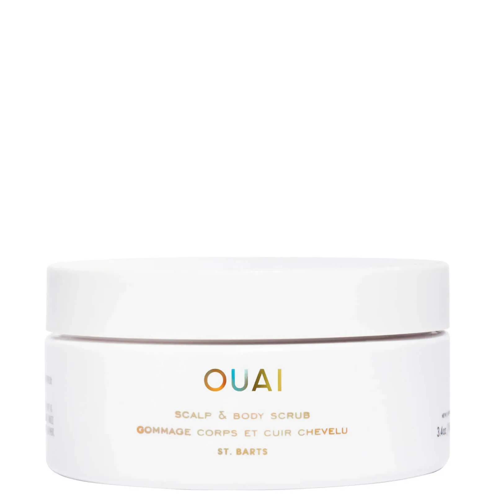 OUAI Scalp & Body Scrub, St. Barts - Foaming Coconut Oil Sugar Scrub and Gentle Scalp Exfoliator Cleanses, Removes Buildup, and Moisturizes Skin - Paraben, Phthalate and Sulfate Free Body Care (3.4oz)