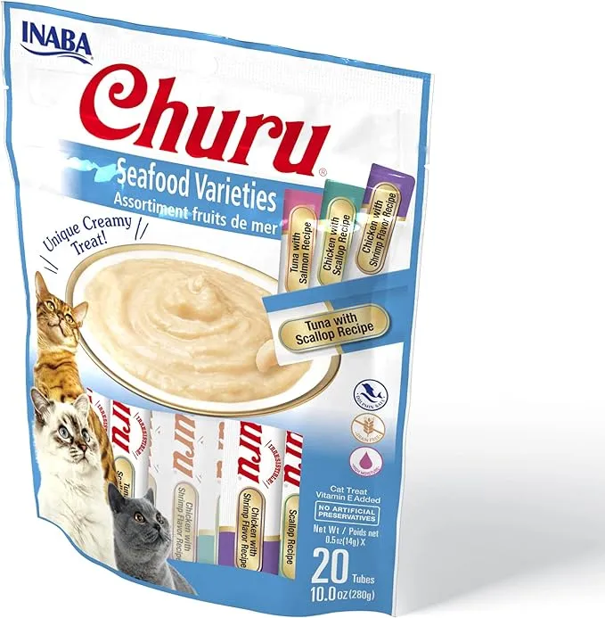 Inaba Churu Tuna Puree Cat Treats Variety Pack, 20 Count