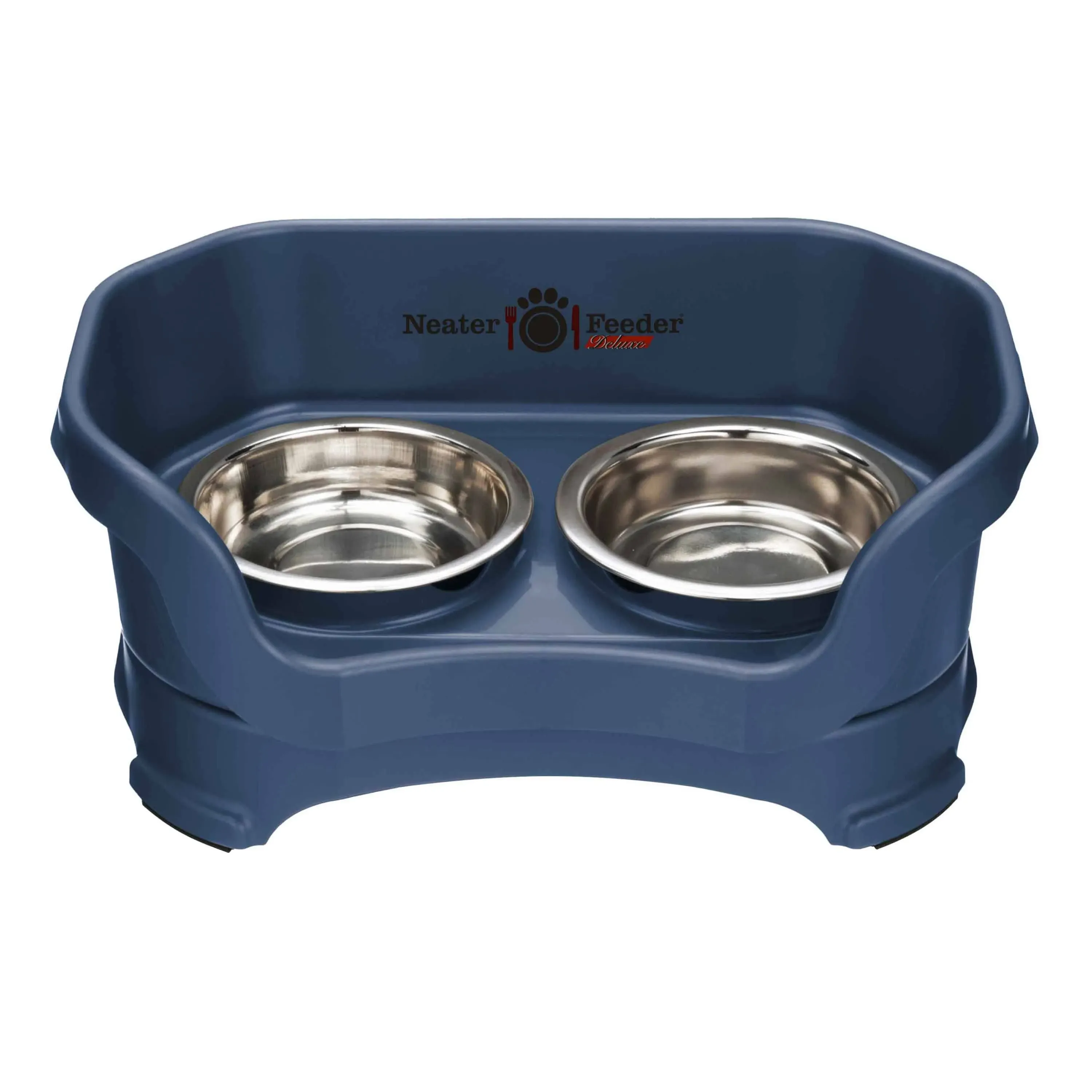 Neater Feeder Deluxe CAT Mess Proof Feeder for Cats, 1 Cup Food & 1-1/2 Cup Water Whisker-Friendly Stainless Steel Bowls, Elevated, No Spill, Non-Tip, Non-Slip. Made in USA