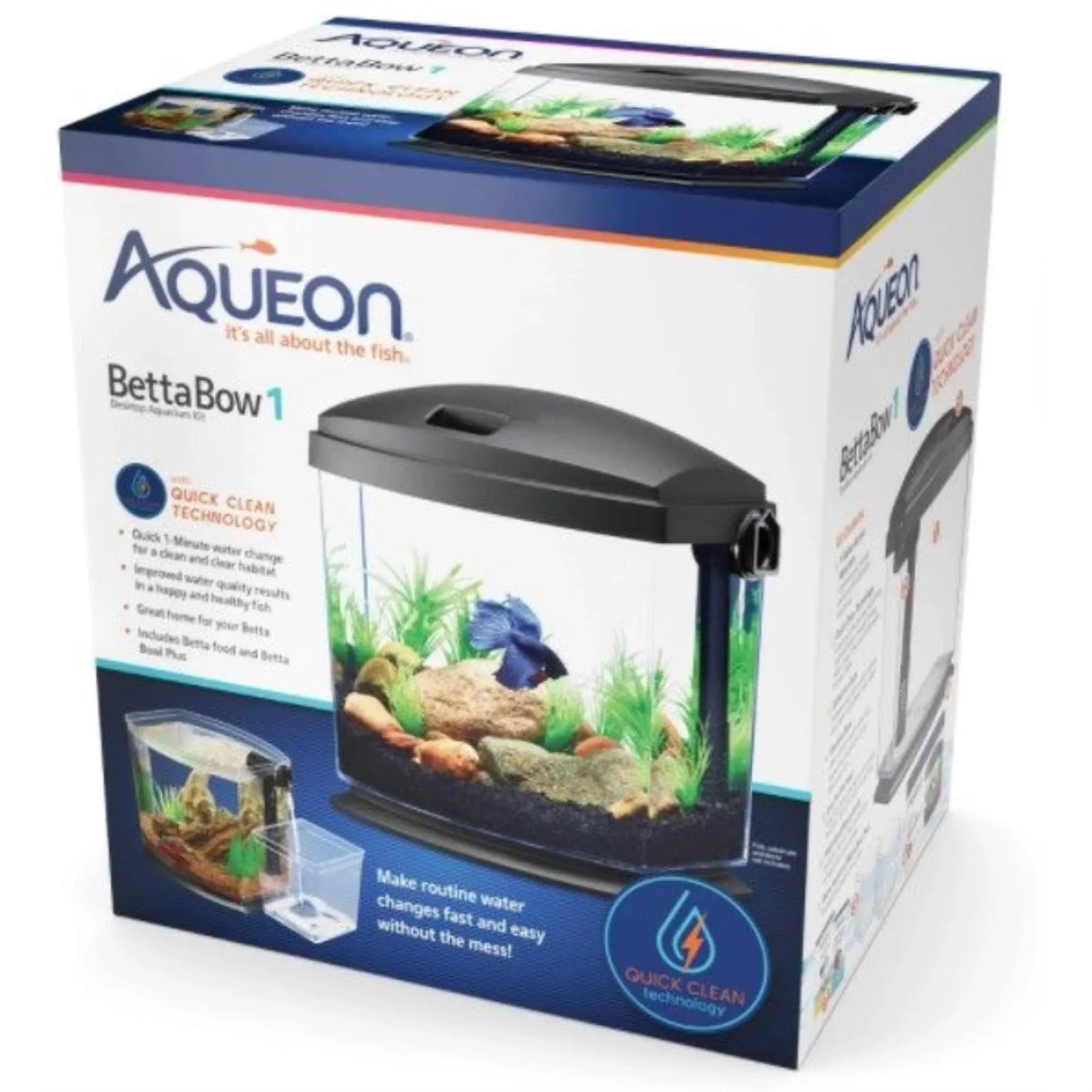 Aqueon LED MiniBow 2.5 SmartClean Aquarium Kit