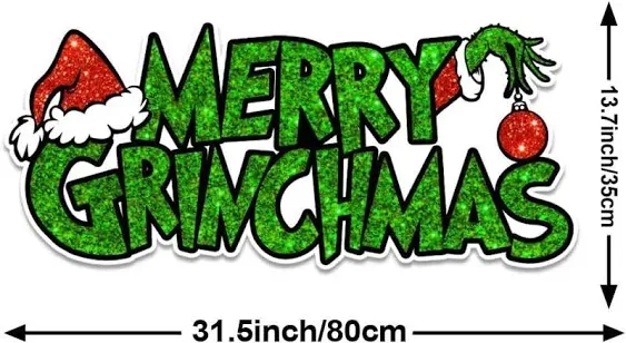 Grinch Christmas Decorations -Grinch Christmas Yard Signs with Stakes Extra Large for Christmas Outdoor Decorations - Xmas Outdoor Yard Sign Lawn