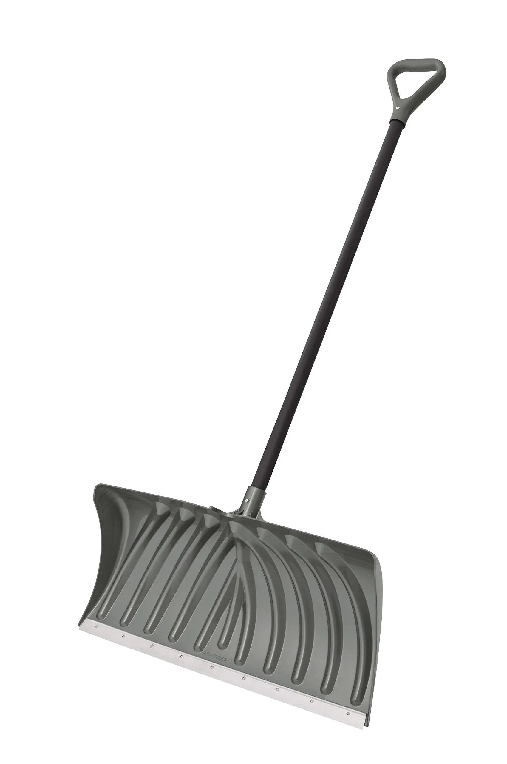 Suncast 27" Combination Snow Shovel/Pusher with Steel-Core Handle, Graphite/Black