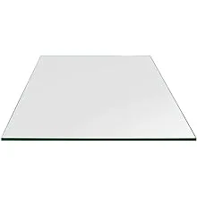 24&#034; Square Glass Table Top Tempered 1/4&#034; Thick Flat Polished Glass Eased Co