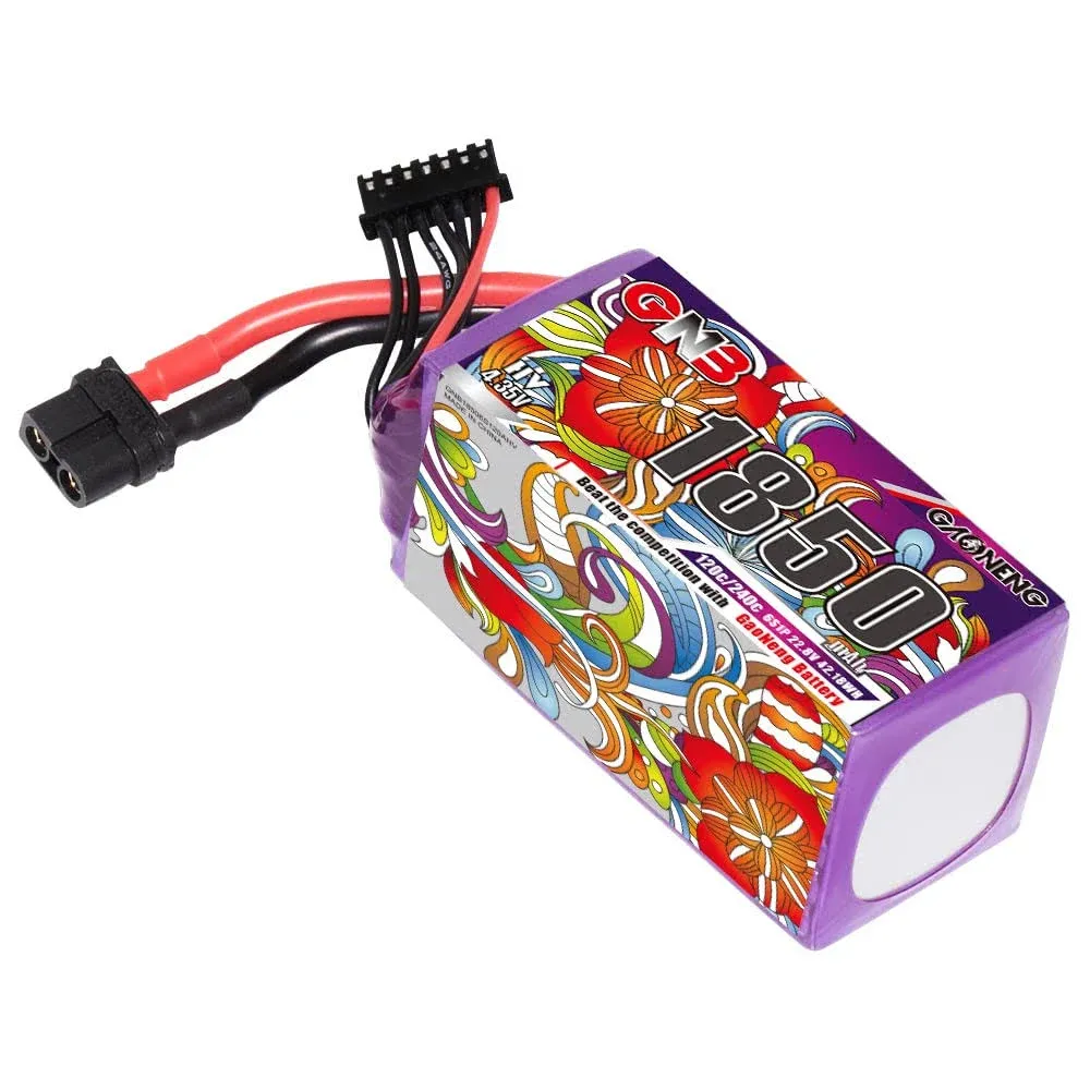 GAONENG GNB 1850mAh 22.8V 6S LiPo Battery 120C XT60 HV High Voltage for 5 to 6 inch Drone Racing Pilot FPV Light Weight New Model High C Rate