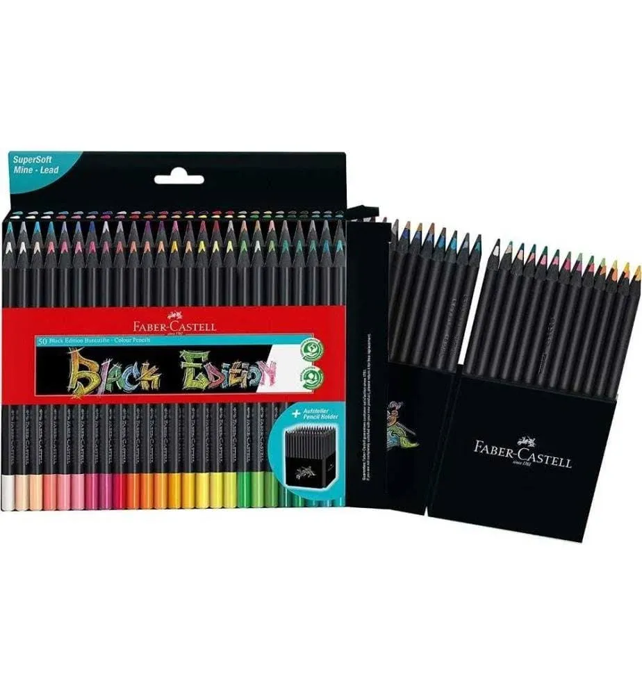 Faber-Castell Black Edition Colored Pencils - Set of 50