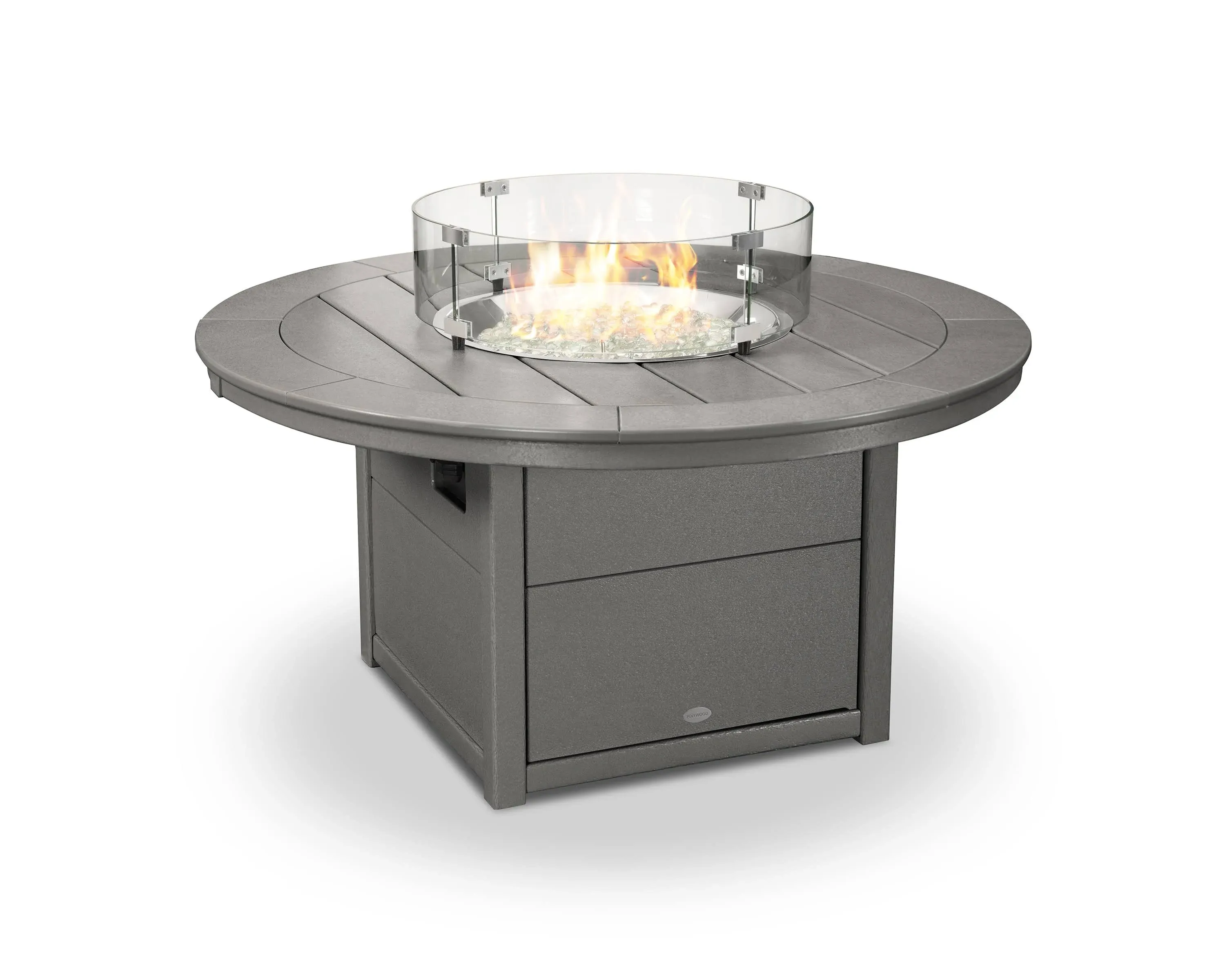 POLYWOOD Round 48" Fire Pit Table (Slate Grey)