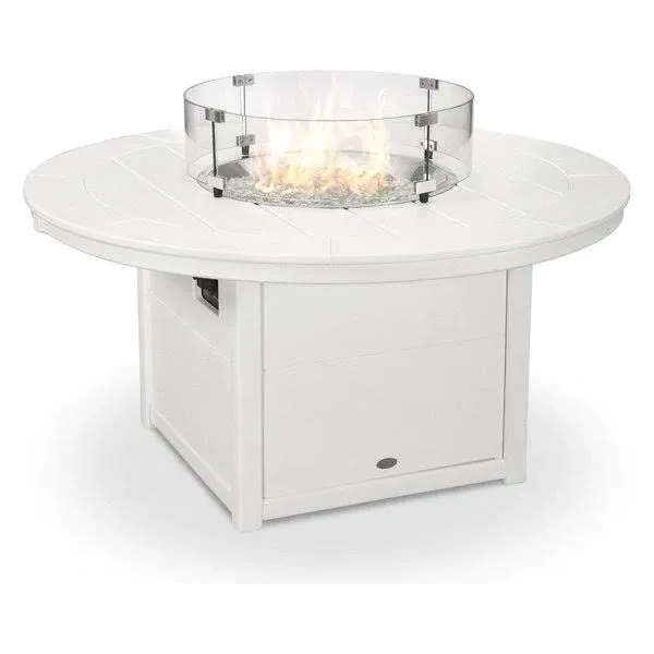 POLYWOOD® Round 48" Fire Pit Table (White)