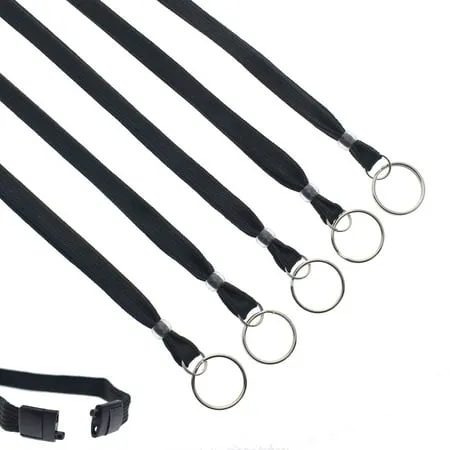 Specialist ID Bulk 100 Pack - Heavy Duty Breakaway Lanyards for Keys and ID Badges with Key Chain Split Ring - Break-Away Clasp and Keychain Keyring